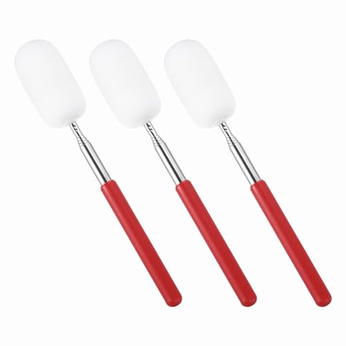PATIKIL 29.5" Telescoping Sponge Stick for Pottery, 3Pcs Retractable Ceramic Pottery Clay Sponge Tool for Removing Excess Water from Tall and Narrow Pottery, White/Red(1.57"W) - color: White/Red, size: 1.57"