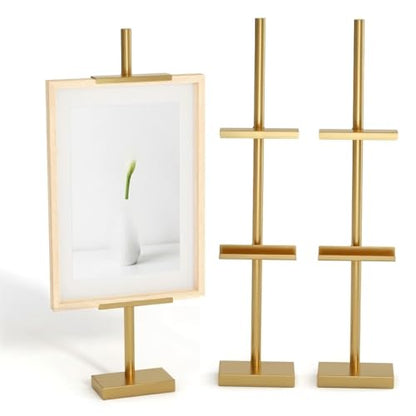 Adjustable Tabletop Easel Stand, Picture Easels for Display Up to 29" H, Gold Metal Picture Frame Holder Stand Table for Art, Photo (2 Pack) - color: Gold 2Pack