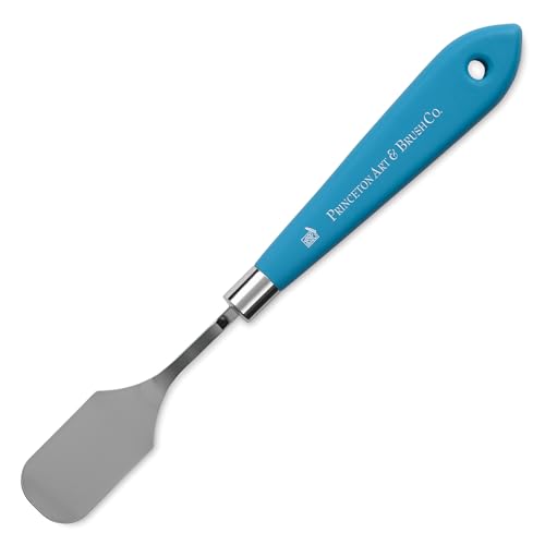 Princeton Select Artiste Palette Knife, Small Angle Trowel, Satin Turqouise Handle, No. 2, Metal, 1 Count - style: Small Angle Trowel No. 2