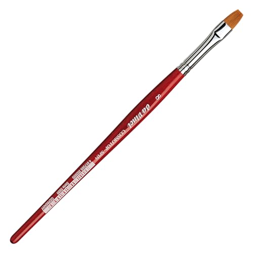 da Vinci Watercolor Series 5880 CosmoTop Spin Paint Brush, Flat Synthetic with Red Handle, Size 8 (5880-08) - size: Size 8, style: Flat