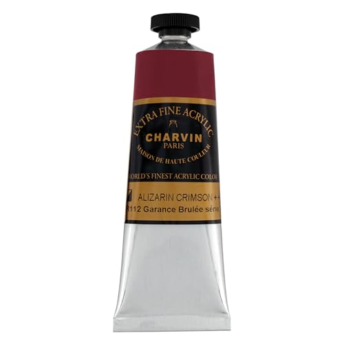 Charvin Extra Fine Professional Acrylic Paint - Alizarin Crimson, 150ml Tube, Triple-Milled, Lightfast Pigments, Open Stock Artist Acrylic Paints in Nature-Inspired Hues - color: Alizarin Crimson, size: 5.07 Fl Oz (Pack of 1)