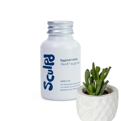 Sculpd Eggshell White Thick Acrylic Paint White Base Coat - Non Toxic Paint for Wood, Air Dry Clay, Pottery, Canvas, Hobby, Craft, Fabric, Rocks - Waterproof Professional Grade Acrylic Paint, 70ml