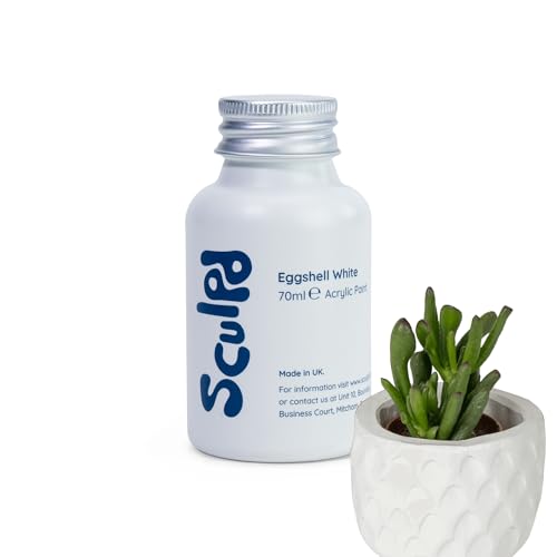 Sculpd Eggshell White Thick Acrylic Paint White Base Coat - Non Toxic Paint for Wood, Air Dry Clay, Pottery, Canvas, Hobby, Craft, Fabric, Rocks - Waterproof Professional Grade Acrylic Paint, 70ml