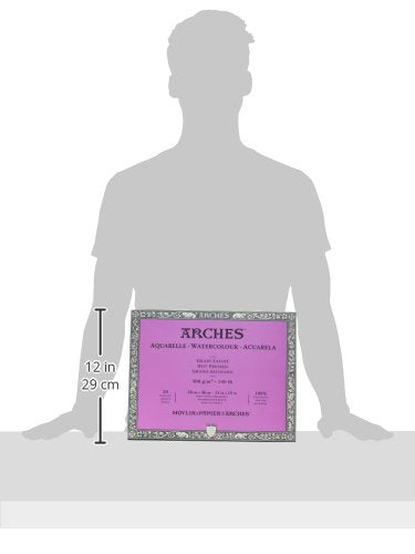 Arches Watercolor Paper Block, Hot Press, 11" x 14", 140 pound - size: 11"x14", style: Hot Press