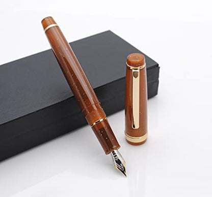 JINHAO 82 Fountain Pen with Gold Clip (F Nib 0.5mm, Transparent Fluorescent Coffee) - color: Transparent Fluorescent Coffee