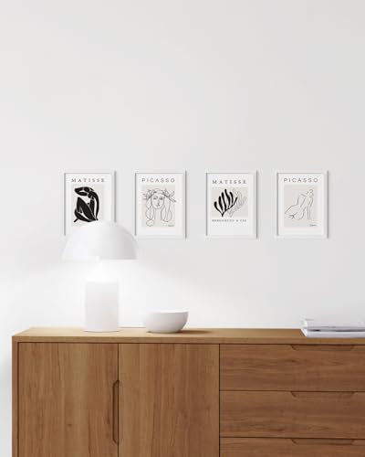 HAUS AND HUES 6x8 White Metal Picture Frames - Bulk Frames 6x8 - Features Premium Aluminum, Vertical Hanging, Easel Back for Tabletop, Home, Office (6x8 in, White, Set of 15) - color: White Metal, size: 6x8 in, style: Set of 15