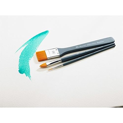 Winsor & Newton Foundation Synthetic Acrylic Brush Set, Short Handle, Round, 3 Pack - size: Round 1 & 3 & 5, style: Short Handle