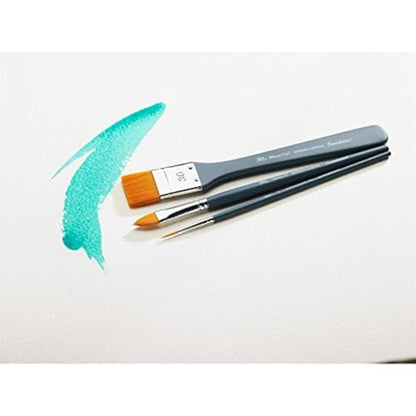 Winsor & Newton Foundation Synthetic Acrylic Brush Set, Short Handle, Round, 3 Pack - size: Round 1 & 3 & 5, style: Short Handle