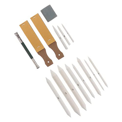 Ciieeo 46pcs Blending Stumps and Tortillions Art Set Sandpaper Pencil Sharpener Kneaded Eraser and Pencil Extension Tool for Student Sketch Drawing and Shading