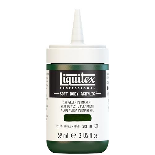 Liquitex Professional Soft Body Acrylic Paint, 59ml (2-oz) Bottle, Sap Green Permanent - color: Sap Green Permanent, style: 2-oz Bottle