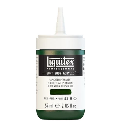 Liquitex Professional Soft Body Acrylic Paint, 59ml (2-oz) Bottle, Sap Green Permanent - color: Sap Green Permanent, style: 2-oz Bottle