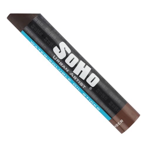 Soho Urban Artist Water Soluble Oil Sticks for Artists – Burnt Umber Oil Paint Stick - 37 ml - No Brushes or Solvents Needed, Paint Any Primed Surface, Water Clean-Up, Non-Toxic, 4.8 x 0.78 - color: Burnt Umber