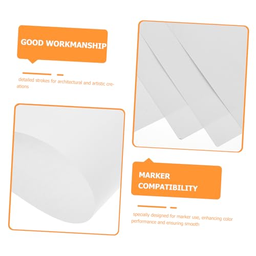 PLAFOPE 100sheets Blank Drawing Paper Pad Marker Pen Paper for Sketching Doodle Art Architectural Sketch Drafting Ink Resistant