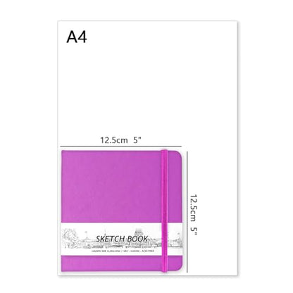 5" x 5" Hardcover Sketch Book,Small Mixed Media Sketch Pad,58 Sheets 150GSM Acid-Free Artist Drawing Paper,Travel Journal Blank Notebook for Adults Painting,Illustration,Art Supplies.Rose Purple - color: 150gsm PU-light-rose purple