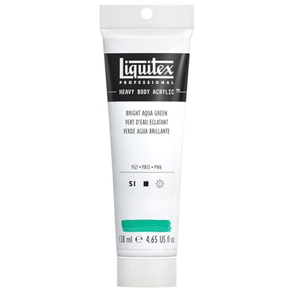 Liquitex Professional Heavy Body Acrylic Paint, 4.65-oz (138ml) Tube, Bright Aqua Green - color: Bright Aqua Green, style: 4.65-oz Tube