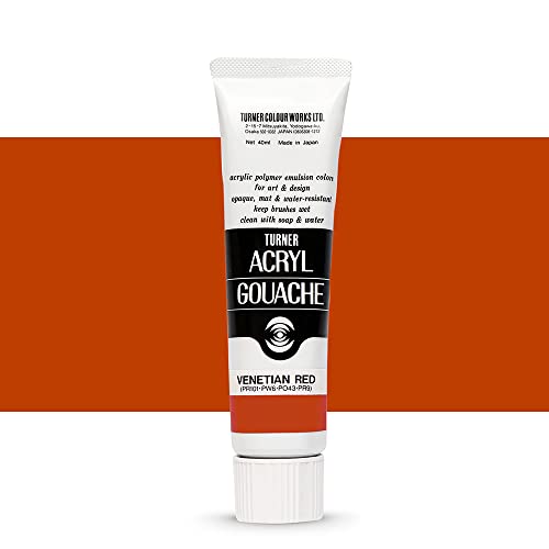 Turner Colour Works Acryl Gouache Artist Acrylic Paint - Single 40 ml Tube - Venetian Red - color: Venetian Red, style: 40ml