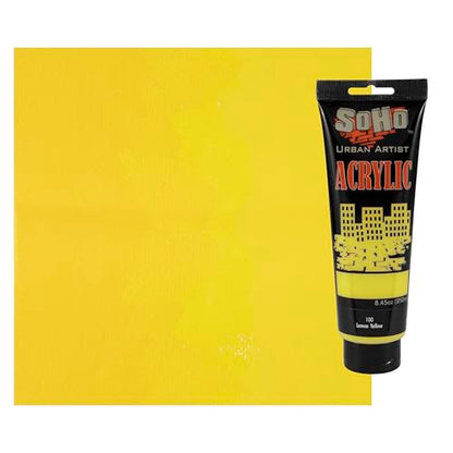Soho Urban Artist Heavy Body Acrylic Paint - 250 ml Tube - Lemon Yellow - Thick, Rich Color, Excellent Coverage, Professional Quality - Artists Acrylic Paint - color: Lemon Yellow, size: 8.45 Fl Oz (Pack of 1)