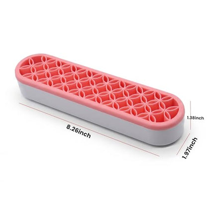 Silicone Makeup Brush Holder & Paint Brush Organizer, Multi-Hole Cosmetic Brush Drying Rack, Versatile Oil Pen Holder and Brush Organizer for Vanity, Desk & Art Supplies