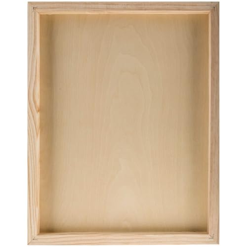 Hobby Lobby Master's Touch Wooden Painting Panel, 14 x 11 inches, 7/8 inch Thick, Natural Wood, Smooth Surface, Versatile for Oils, Acrylics, Chalk Paints, Gesso