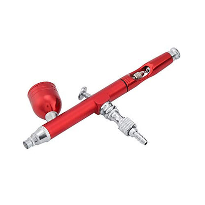 Yosooo Airbrush Kit, Multi-Purpose Gravity Feed Dual Action Paint Spray Gun Set 7CC Capacity 0.3MM Spray Kit Tools for Paint Art Tattoo Nail Design(Red) - color: Red