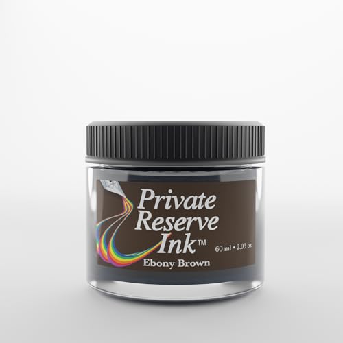 Private Reserve Premium Fountain Pen Ink, 60ml Bottle, Ebony Brown | Premium fountain pen ink with smooth flow, rich color, and reliable everyday writing performance. - color: Ebony Brown