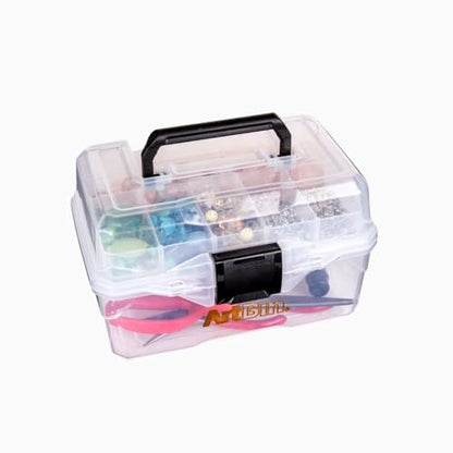 ArtBin 6890AG Small Project Box, Portable Art & Craft Organizer with Lift-Out Tray, [1] Plastic Storage Case, Clear - size: Small