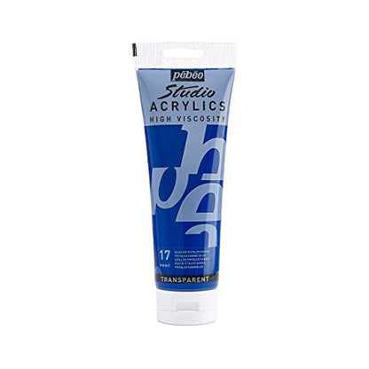 Pebeo - Acrylic Fine Studio Acrylics - Phthalocyanine Blue - Phthalocyanine Blue 100ml/3.38oz - color: Phthalocyanine Blue
