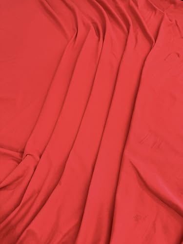 Cotton Jersey Spandex Fabric - Soft - Breathable - All Way Stretch Fabric - Medium Weight - Perfect Choice for Baby Grow, Tshirts, and Cotton Jersey Sheets - 58 Inches Wide - 1 Yard (Red) - color: Red