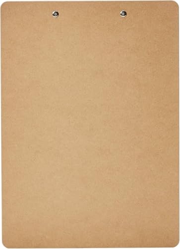 Amazon Basics Hardboard Office Clipboard, Low-Profile, Letter Size, 9" x 12.5", Brown, 6-Pack - size: 6-Pack