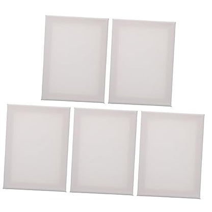 Angoily 5PCS Blank Stretched Canvas for Acrylic Painting 6x8 Inch Cotton Linen Material for Artists and Beginners for Home Decor and Art Projects