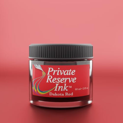 Private Reserve Premium Fountain Pen Ink, 60ml Bottle, Dakota Red | Premium fountain pen ink with smooth flow, rich color, and reliable everyday writing performance. - color: Dakota Red