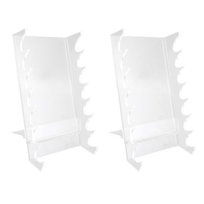 Pongnas Acrylic Makeup Brush Holder 2PCS Horizontal Brush Drying Rack Desk Display Stand for Makeup Paint Nail Hair Brushes Clear Vanity 6 3 x 3 4 x 4 in