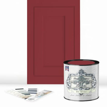 ALL-IN-ONE Paint by Heirloom Traditions, Be Mine (Scarlet Red), Quart - Durable cabinet and furniture paint. Built in primer and top coat, no sanding needed. Includes our 30 featured color card. - color: Be Mine, size: 32 Fl Oz (Pack of 1)