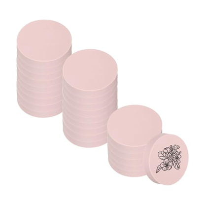 PATIKIL 24Pcs 2" Rubber Carving Blocks, Soft Linoleum Art Carving Block Round Crafts Stamp Making for Printmaking Stamps Carving Supplies, Pink - color: Pink