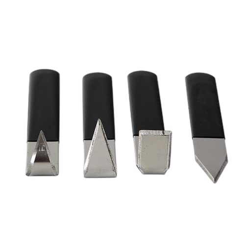 Hewnda 4 Pcs Metal Clay Carving Knife,Clay art craft sculpture, ceramic tool set for clay pottery,sculpture,modeling