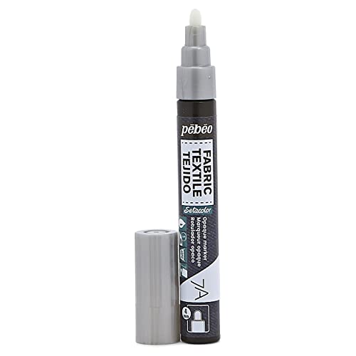 Pebeo 7A Marter Fabric Marker, 4 mm, Silver - color: Silver