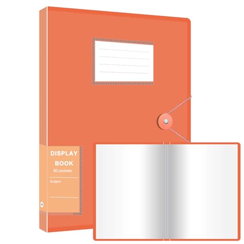 60 Pocket Portfolio Binder with Plastic Sleeves, 8.5 x 11 Art Portfolio Folder with Clear Sheet Protectors, Presentation Book Display 120 Pages for Artwork Document Organizer Pink - color: Pink