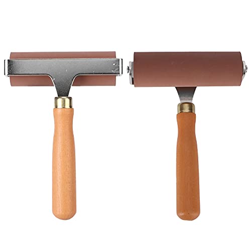 3 Sizes Printmaking Brayers, Soft Rubber Brayer, Ink and Glue Roller Set, for Printmaking, Scrapbooking, and Painting, with Comfortable Handle, Easy Operate, Cleanable Design - size: 10cm