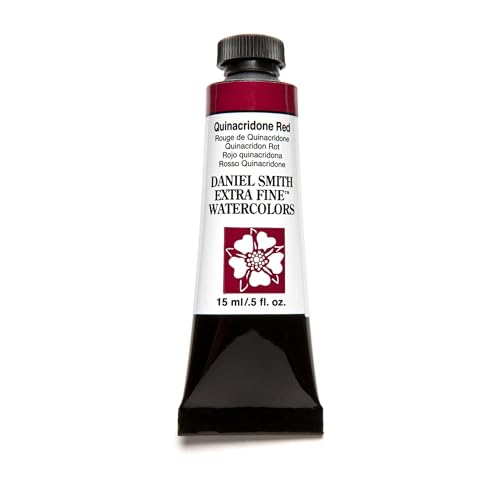 Daniel Smith 284600091 Extra Fine Watercolor 15ml Paint Tube, Quinacridone, Red, 0.5 Fl Oz (Pack of 1) - color: Red