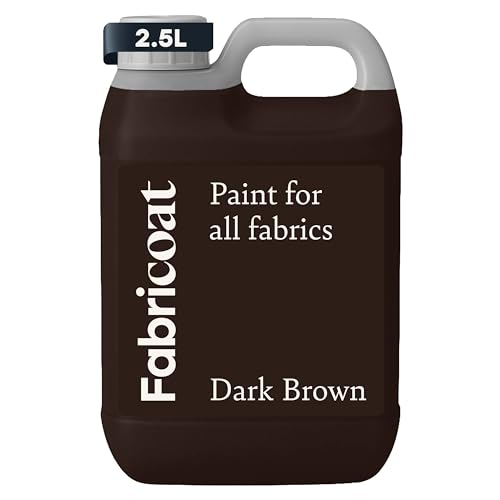 Fabricoat Dark Brown Fabric Upholstery Paint & Dye | 2500ml / 85 fl oz | Restore or Change Color of Couches Chairs Upholstery Car Interiors Clothing - Soft Flexible Finish - color: Dark Brown, size: 2500 ml