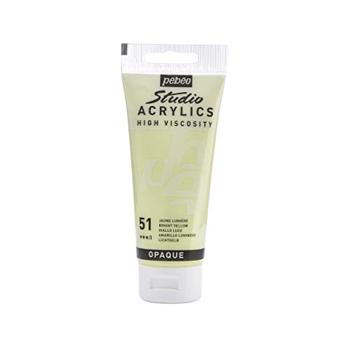 PEBEO - Acrylic Fine Studio Acrylics - Bright Yellow - Bright Yellow 100ml/3.38oz, 100 ml Tubes (831-051) - color: Bright Yellow
