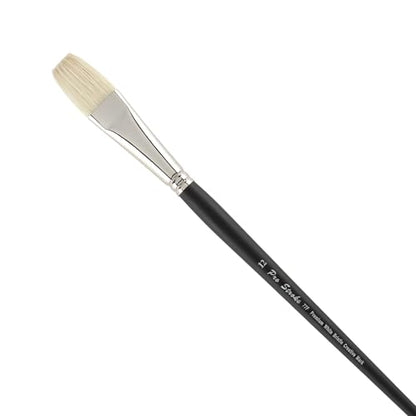 Creative Mark Pro Stroke Premium White Chungking Hog Bristle Artist Paint Brush - Flat # 12 - Natural Bristle Brush w/Great Control Suitable for Oils, Watercolors, Acrylics, Alkyds, Caseins - size: 12