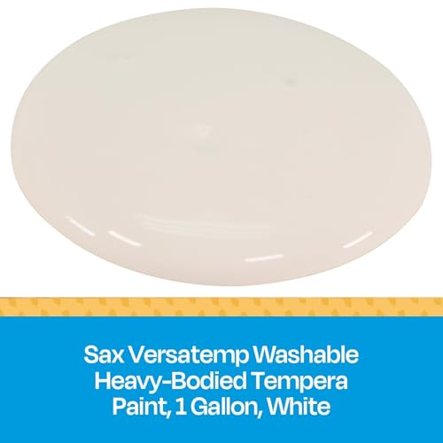 Sax Washable Versatemp Heavy Bodied Tempera Paint, White, 1 Gallon - 15411, 128 Fl Oz (Pack of 1)