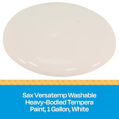 Sax Washable Versatemp Heavy Bodied Tempera Paint, White, 1 Gallon - 15411, 128 Fl Oz (Pack of 1)