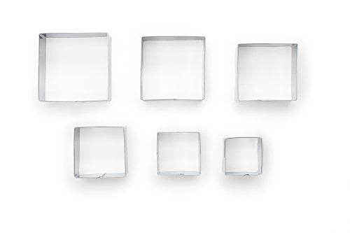 Fox Run, 1 x 2.75 x 2.75 inches, Square Cookie Cutter Set - color: Square Cookie Cutter Set