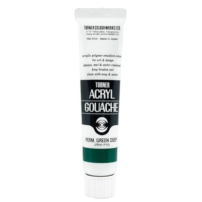 Turner Colour Works Acryl Gouache Artist Acrylic Paint - Single 20 ml Tube - Permanent Green Deep - color: Permanent Green Deep, size: 0.7 Fl Oz (Pack of 1)