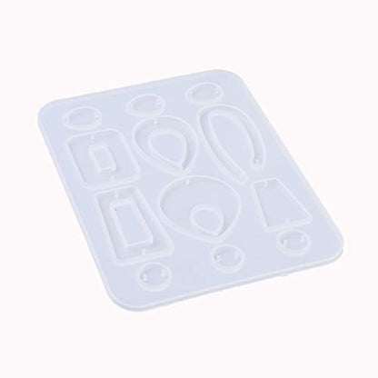Craftdady 5pcs Earring Pendant Silicone Mold 8 Shapes Geometric Drop Rectangle Round Epoxy Resin Casting Mold for DIY Resin Jewelry Dangle Earring Keychain Making - color: Transaprent, Geometric-b