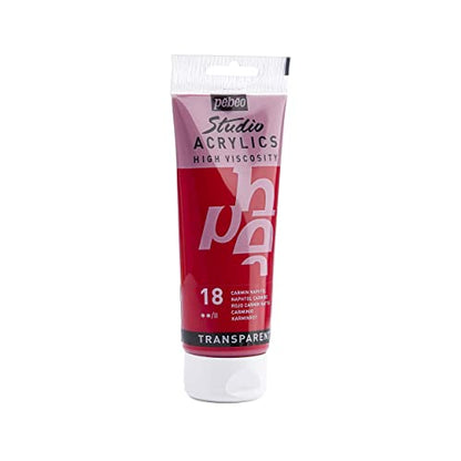 Pebeo - Acrylic Fine Studio Acrylics - Naphtol Carmine - Naphtol Carmine 100ml/3.38oz - color: Naphthol Carmine