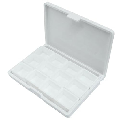 Piutouyar Portable Paint Palette Box, 12 Wells Watercolor Folding Palette Box with Lid for Watercolor