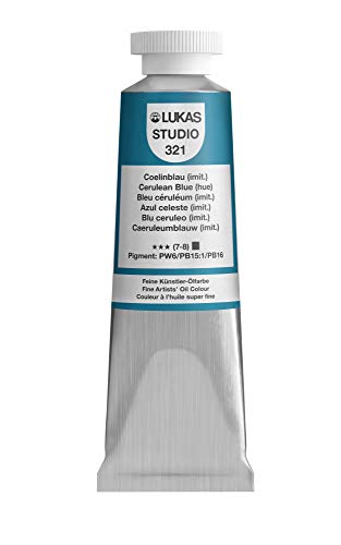 Lukas Studio Artist Oil Color Paints - High-pigment oil paint made with natural binder for artist, painting, & more! - [Cerulean Blue Hue - 37 mL] - color: Cerulean Blue Hue, size: 1.3 Fl Oz (Pack of 1)